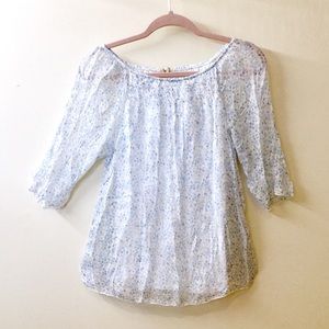 Giusy Sheer Floral on/off Shoulder Blouse